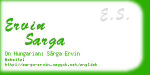 ervin sarga business card