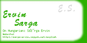 ervin sarga business card